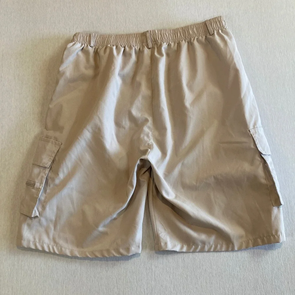 Skeeter Fishing Boats Shorts Mens XL Tan Zip Cargo Pocket Bass USA Lightweight